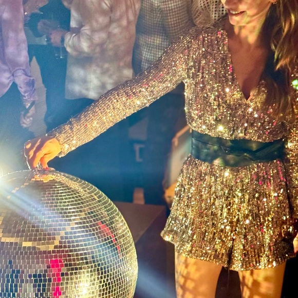 XXS Sequin Romper Dynamite Rose Gold - Picture 5 of 5